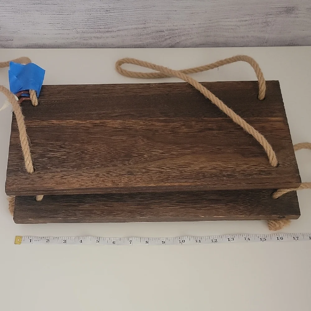 Rustic Hanging Rope Shelf - Picture 3 of 3